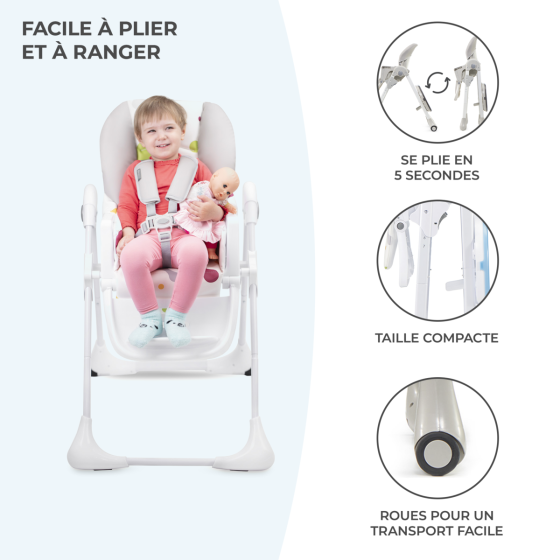 Kinderkraft Yummy - Chaise haute pliable