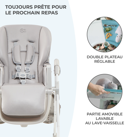 Kinderkraft Yummy - Chaise haute pliable