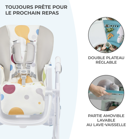Kinderkraft Yummy - Chaise haute pliable
