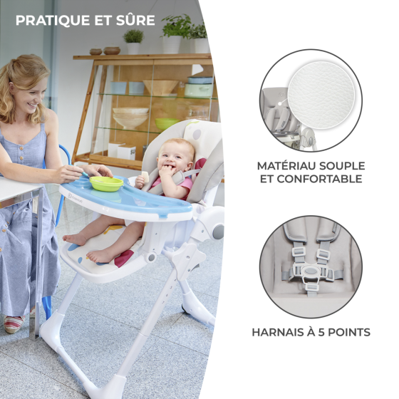 Kinderkraft Yummy - Chaise haute pliable