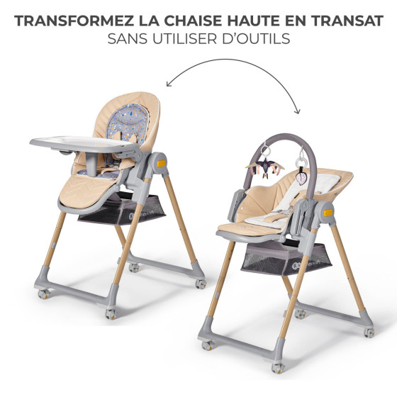 Kinderkraft Lastree - chaise haute et transat 2 en 1