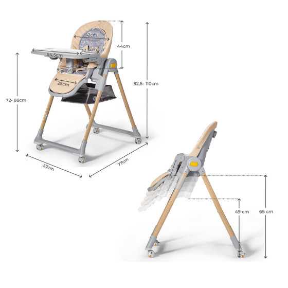 Kinderkraft Lastree - chaise haute et transat 2 en 1