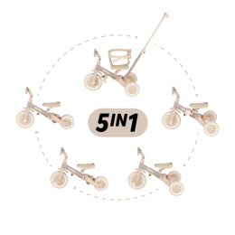 Petite & Mars - Turbo -  Multifunctional tricycle 5in1 - Série Limitée Pink Meadow
