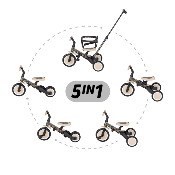 Petite&Mars - Turbo - Tricycle Enfant Multifonctionnel 5en1 Petite & Mars