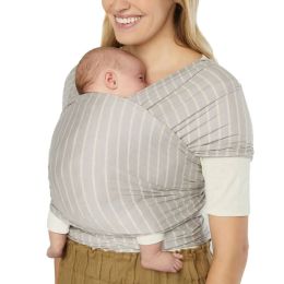 Ergobaby Aura Knit Gris Rayé - Écharpe de Portage Extensible Ergobaby