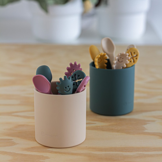 Petite&Mars - Take&Match - Lot de 3 cuillères d'entraînement en silicone 6m+ Petite & Mars