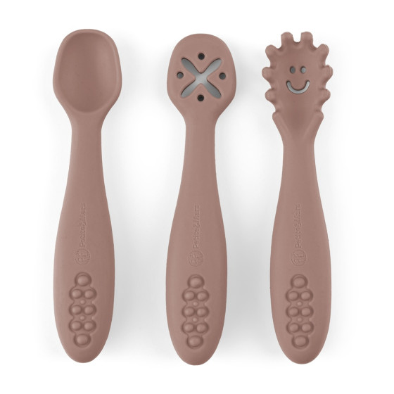 Petite&Mars - Take&Match - Lot de 3 cuillères d'entraînement en silicone 6m+ Petite & Mars