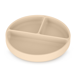 Petite&Mars - Silicone round divided plate with suction pad TAKE&MATCH 6m+ - Desert-Sand