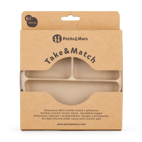 Petite&Mars - Silicone round divided plate with suction pad TAKE&MATCH 6m+