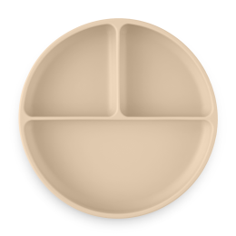 Petite&Mars - Silicone round divided plate with suction pad TAKE&MATCH 6m+ - Desert-Sand