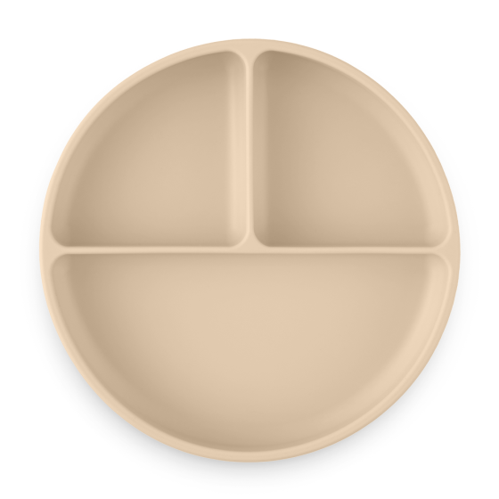 Petite&Mars - Take&Match - Assiette ronde compartimentée en silicone avec ventouse Petite & Mars