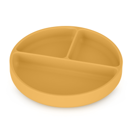Petite&Mars - Silicone round divided plate with suction pad TAKE&MATCH 6m+ - Intense-Ochre