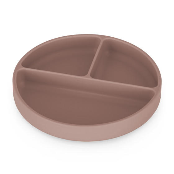Petite&Mars - Take&Match - Assiette ronde compartimentée en silicone avec ventouse Petite & Mars