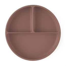 Petite&Mars - Take&Match - Assiette ronde compartimentée en silicone avec ventouse Petite & Mars
