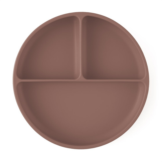 Petite&Mars - Take&Match - Assiette ronde compartimentée en silicone avec ventouse