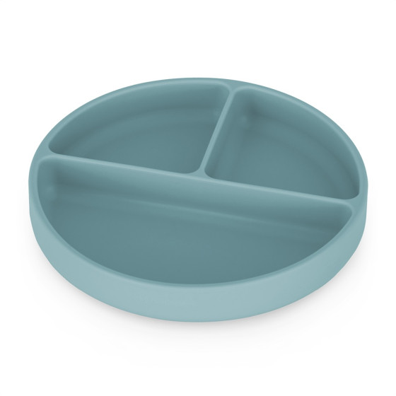 Petite&Mars - Take&Match - Assiette ronde compartimentée en silicone avec ventouse