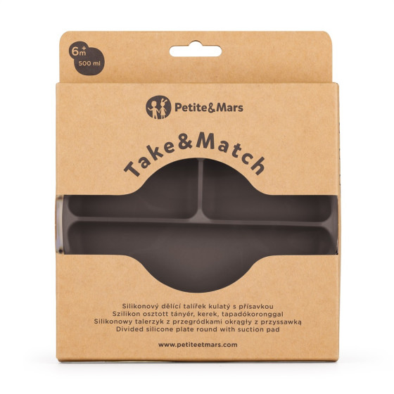 Petite&Mars - Silicone round divided plate with suction pad TAKE&MATCH 6m+
