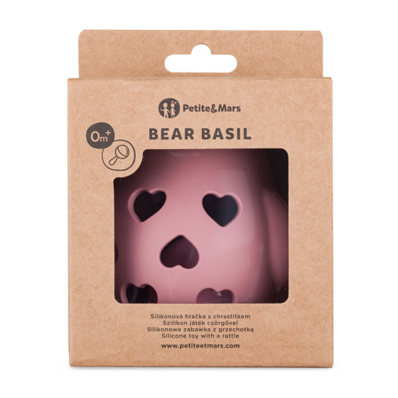 Petite&Mars - Basil - Silicon rattle toy Bear Basil 0m+