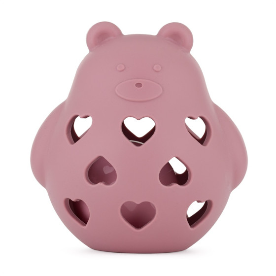 Petite&Mars - Basil - Ours Hochet avec balle en silicone 0+ Petite & Mars