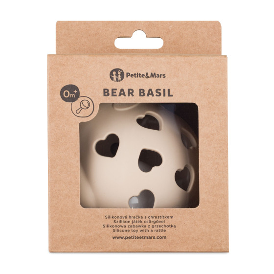 Petite&Mars - Basil - Ours Hochet avec balle en silicone 0+