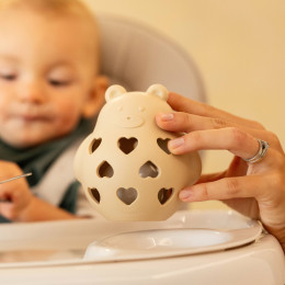 Petite&Mars - Basil - Ours Hochet avec balle en silicone 0+ Petite & Mars