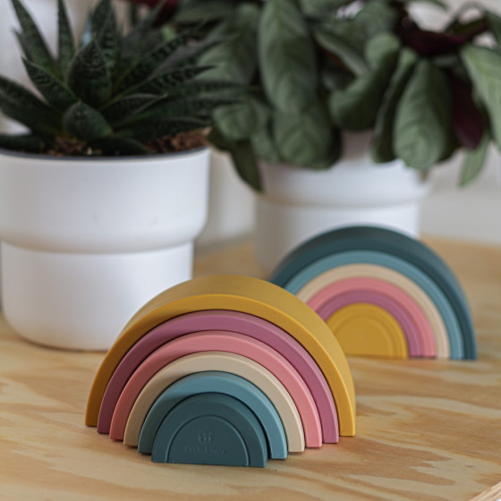 Petite&Mars - Silicone folding toy Rainbow 12m+