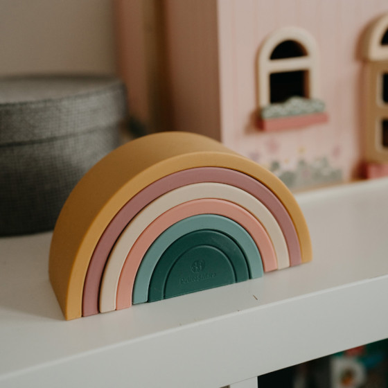 Petite&Mars - Silicone folding toy Rainbow 12m+