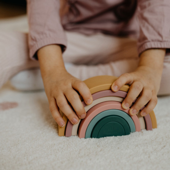 Petite&Mars - Silicone folding toy Rainbow 12m+