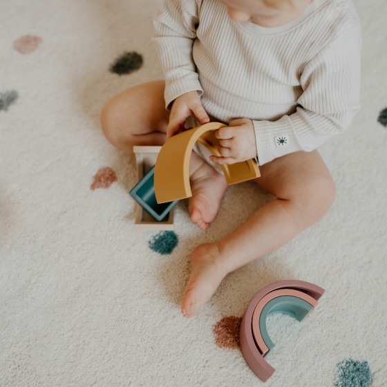 Petite&Mars - Silicone folding toy Rainbow 12m+