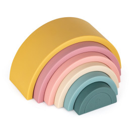 Petite&Mars - Rainbow - Joue empilable arc en ciel en silicone - Jaune (Intense-Ochre)