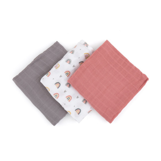 Petite&Mars - Moussy -Set of 3  Bamboo muslin swaddles