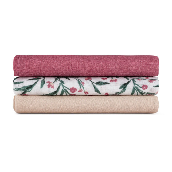 Petite&Mars - Moussy -Set of 3  Bamboo muslin swaddles