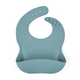 Petite&Mars - Take&Match - Bavoir avec récupérateur en silicone - Frosted-Sky (Bleu Clair)