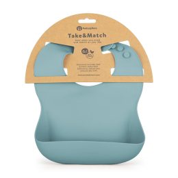 PETITE&MARS Silicone bib Take&Match - Bleu Clair (Frosted-Sky)