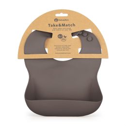 PETITE&MARS Silicone bib Take&Match - Brun Foncé (Bitter Cocoa)