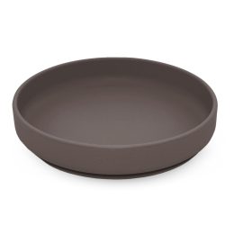 Petite&Mars - Take&Match - Assiette ronde en silicone avec ventouse - Bitter Cocoa (Brun Foncé)