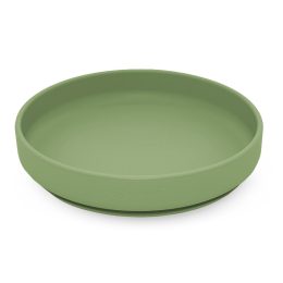 Petite&Mars - Take&Match - Assiette ronde en silicone avec ventouse - Sweet Pea (Vert Clair)