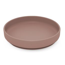 Petite&Mars - Silicone round plate with suction pad TAKE&MATCH 6m+ - Mauve (Velvet-Latte)