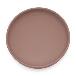 Petite&Mars - Silicone round plate with suction pad TAKE&MATCH 6m+ - Mauve (Velvet-Latte)