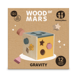 Petite&Mars - Wooden toy sorter Gravity Wood of Mars 12m+