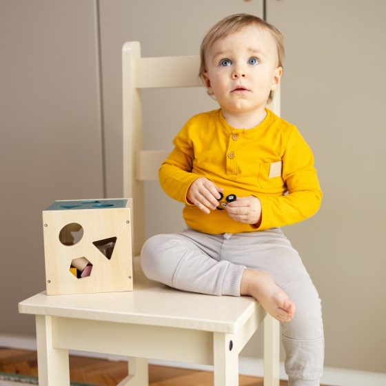 Petite&Mars - Wooden toy sorter Gravity Wood of Mars 12m+