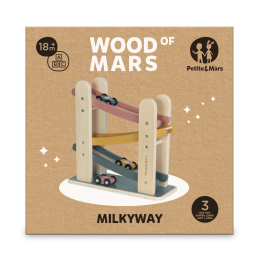 Petite&Mars - Wooden toy racetrack Milky Way Wood of Mars 18m+ - Aurora Pink