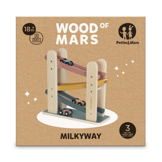 Petite&Mars - Wooden toy racetrack Milky Way Wood of Mars 18m+