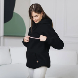 Love and Carry Oversized Maternity and Nursing Hoodie – Black