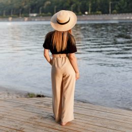 Love And Carry Pantalon large de grossesse taille haute