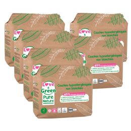 Love and Green Pure Nature Pack 6x35 Couches jetables taille 2 (3 à 6 kg) Love and Green