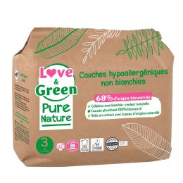 Love and Green Pure Nature Pack 6x42 Couches jetables taille 3 (4 à 9 kg) Love and Green
