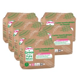 Love and Green Pure Nature Pack 6x42 Couches jetables taille 3 (4 à 9 kg) Love and Green