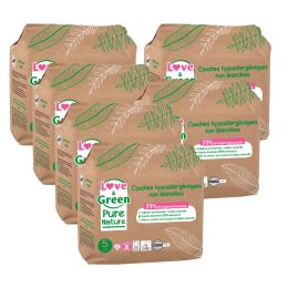 Love and Green Pure Nature Pack 6x33 Couches jetables taille 5 (11 à 25 kg) Love and Green