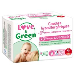 Love and Green Pack 6x46 Couches jetables taille 4 (7 à 14 kg) Love and Green